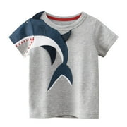 Rovga Toddler Boy Tee Tops Kids Baby Shark Short Sleeve Crewneck T Shirts Tops Tee Clothes For Children Boys Tshirts